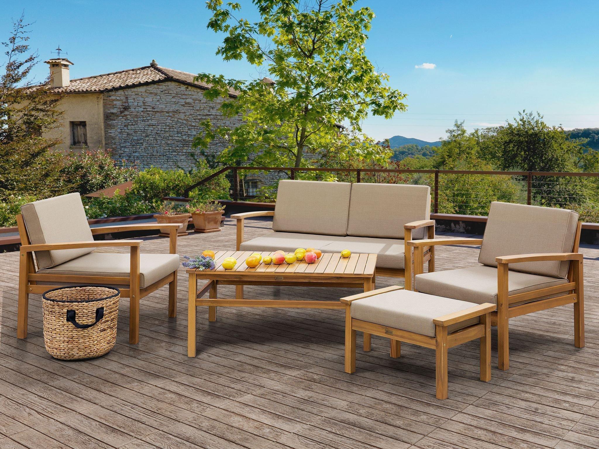 Beliani Lounge Set mit Tisch aus FSC® zertifiziertes Akazienholz Modern MANILA  