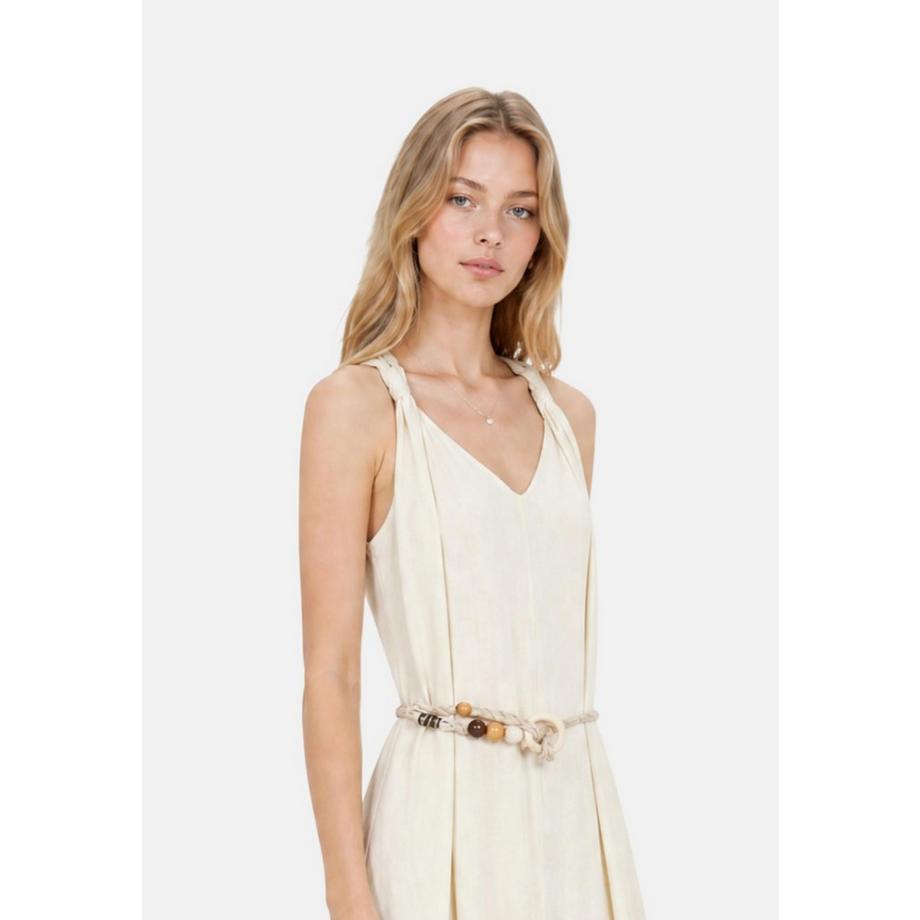 Chiara Ferretti Abito lungo senza maniche con yoke floreale  