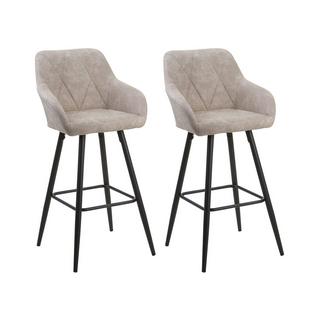 Beliani Lot de 2 chaises de bar en Polyester Glamour DARIEN  