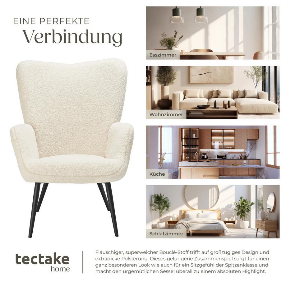 Tectake Fauteuil HYGGE rembourré  