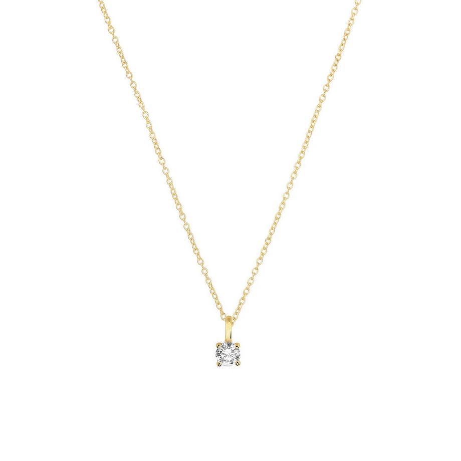 Kette mit Zirkonia Anhänger 6mm 1893 Vergoldet