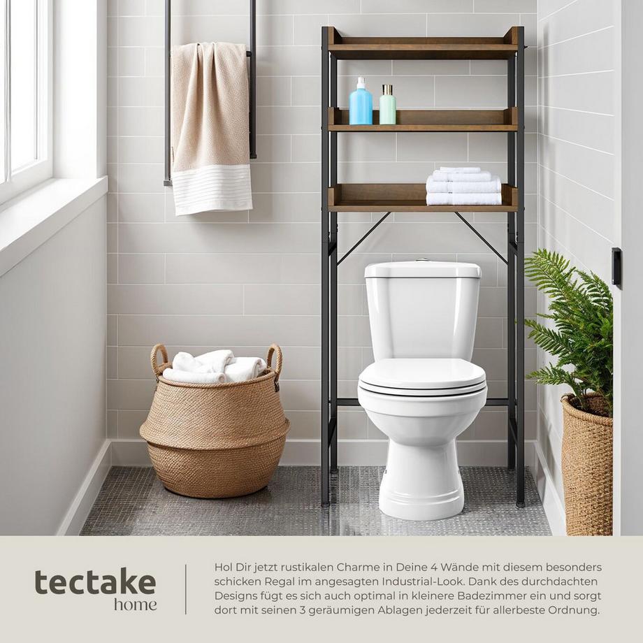 Tectake Étagère de salle de bain SEATTLE style industriel  