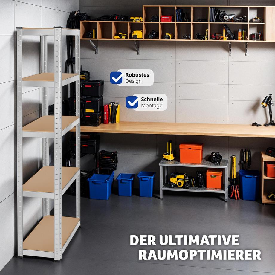 Tectake Schwerlastregal   in verschiedenen Ausführungen verzinktes Stahlgestell  