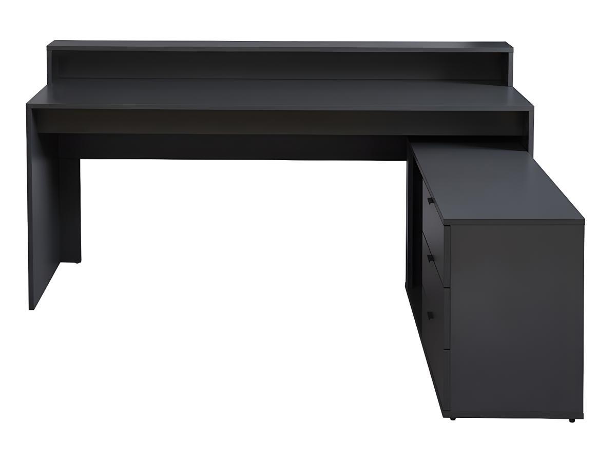 Vente-unique Bureau d'angle gamer NEHA Avec rangements LEDs MDF  