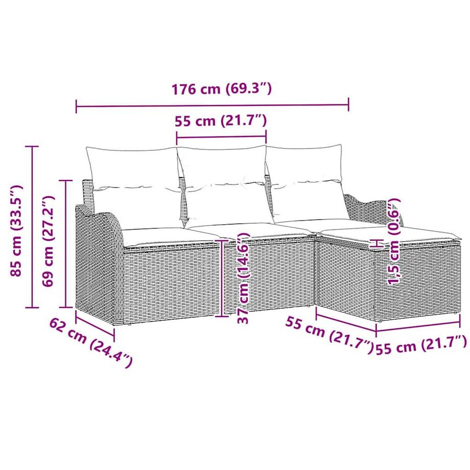VidaXL Gartenmöbel poly-rattan  