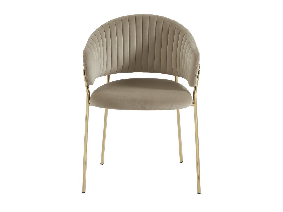 PASCAL MORABITO Lot de 2 chaises en velours et métal doré - Beige - MADOLIA de Pascal MORABITO  