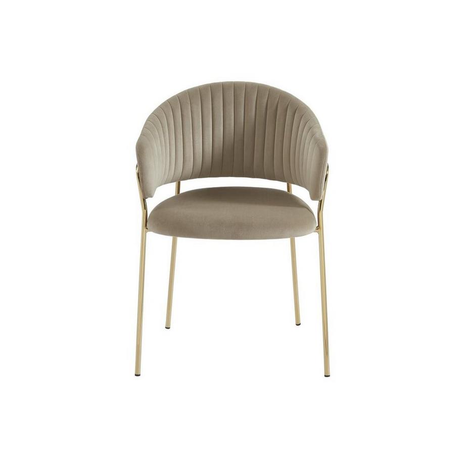 PASCAL MORABITO Lot de 2 chaises en velours et métal doré - Beige - MADOLIA de Pascal MORABITO  