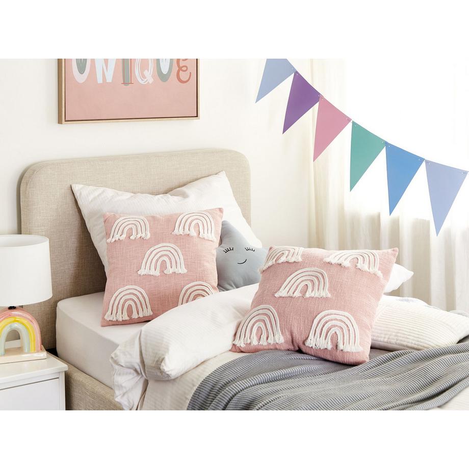 Beliani Dekokissen 2er Set aus Baumwolle Modern LEEA  