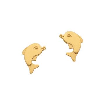 Clous d'oreilles or jaune 750, 7x6mm