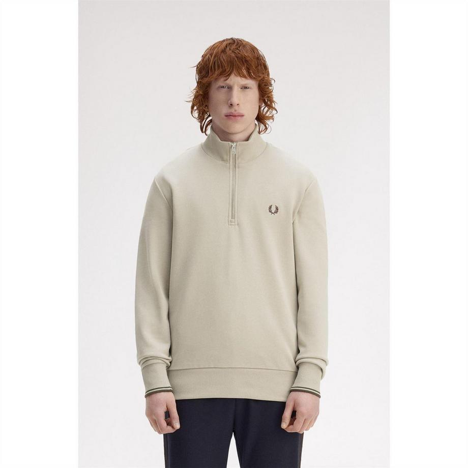 FRED PERRY Sweatshirt mit halbem Reißverschluss  