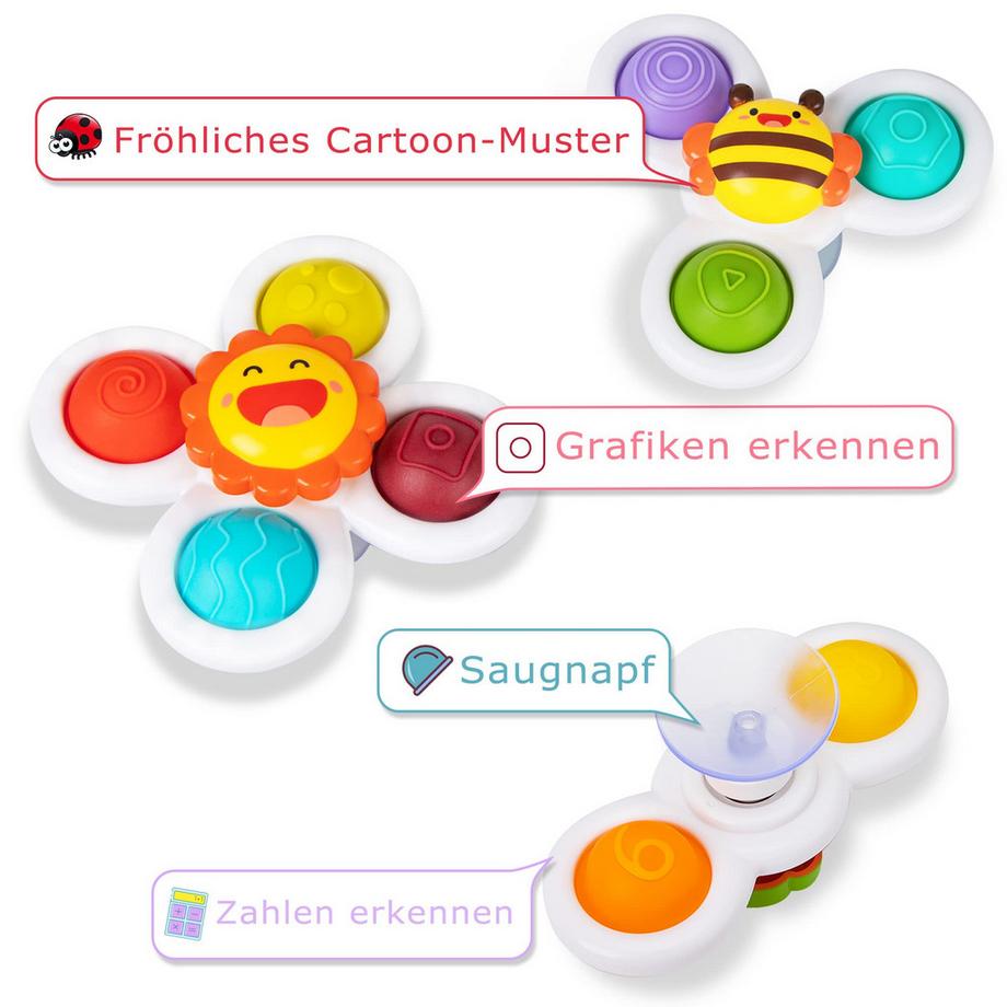 Activity-board  Hochstuhl Saugnapf Spielzeug Baby Spinner, Motorikspielzeug 