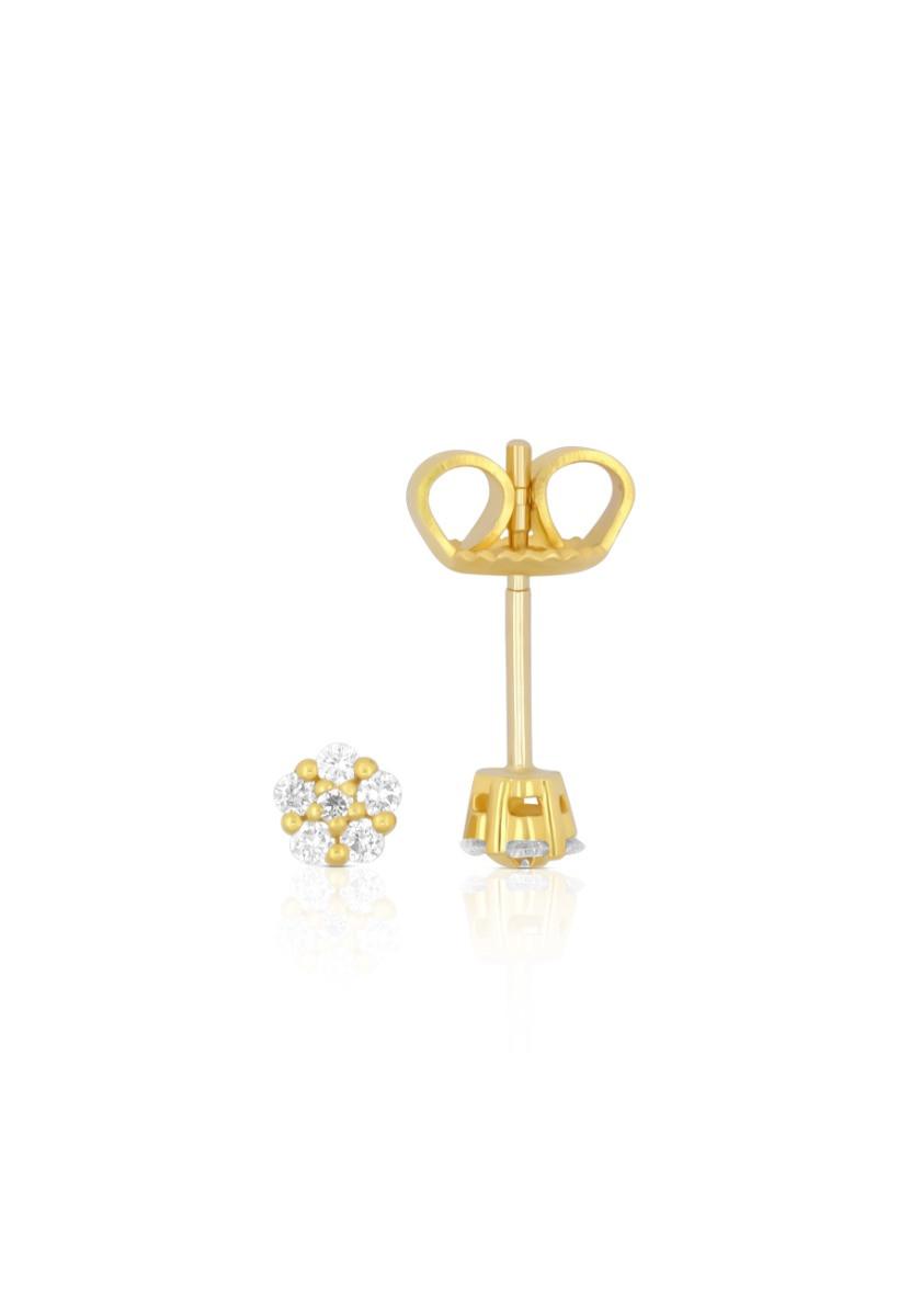 MUAU Schmuck  Clous d'oreilles en diamant or jaune 750 diamants 0,11ct. 4mm 