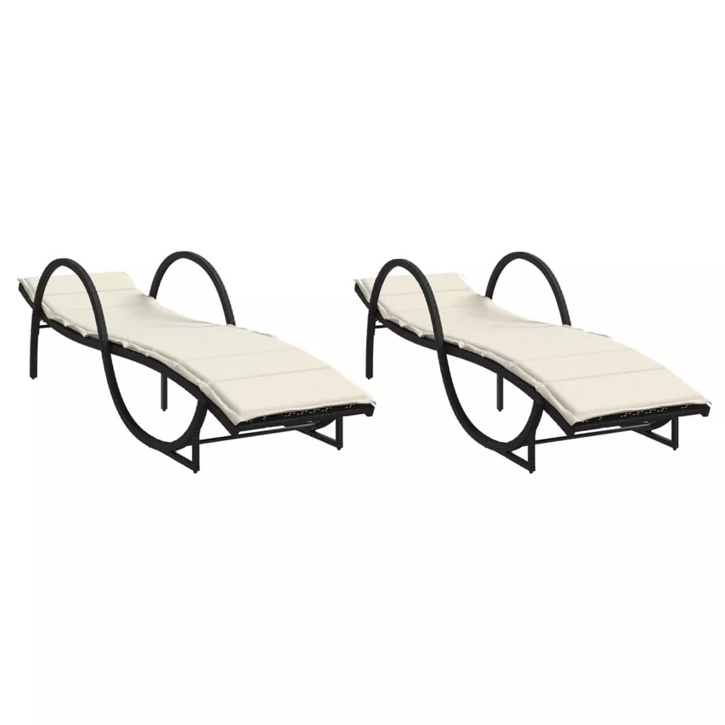 VidaXL - lettino Polirattan, One Size, Nero