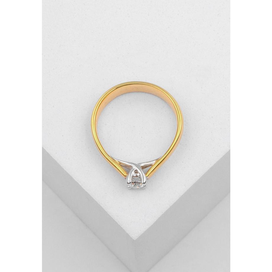 MUAU Schmuck  Bague Solitaire Diamant 0.50ct. Bicolore jaune/blanc or 