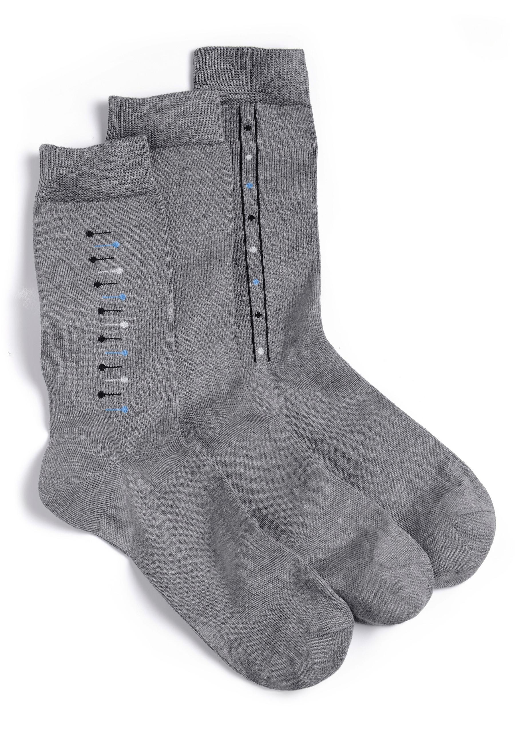 Image of 3er-pack Socken Aus 77 % Fil D`ecosse. Herren Grau 39-41