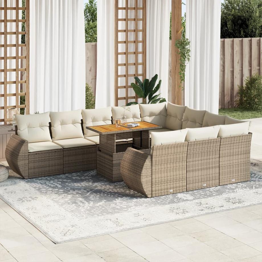 VidaXL Ensemble de canapés de jardin rotin synthétique  
