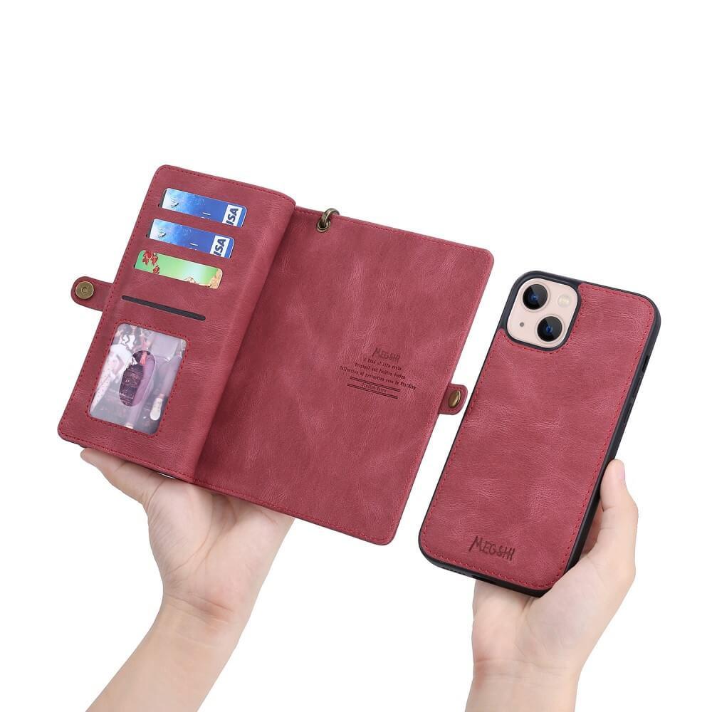 MEGSHI  iPhone 15 Plus - Megshi 2-1 Brieftaschen Hülle 