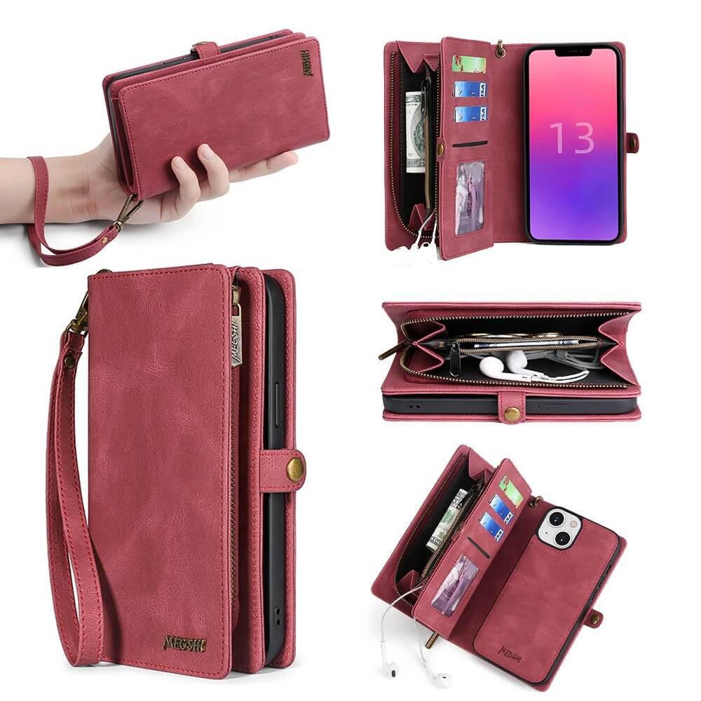 MEGSHI  iPhone 15 Plus - Megshi 2-1 Brieftaschen Hülle 