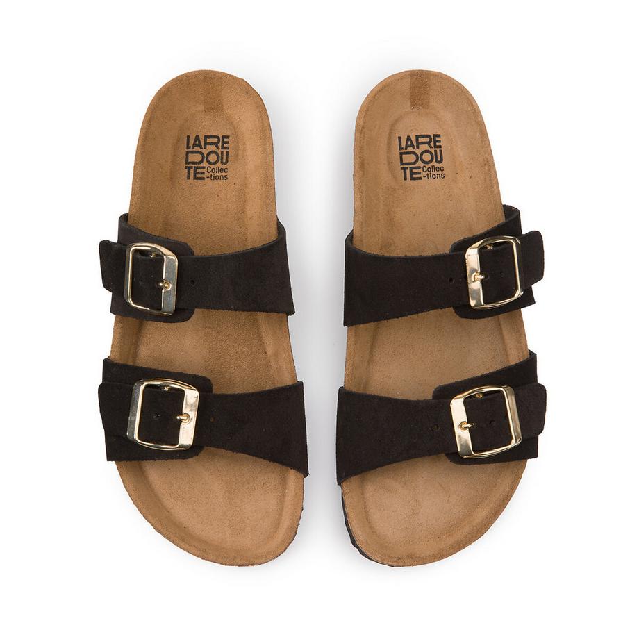 La Redoute Collections Mules en Cuir Suédé Double Boucles  