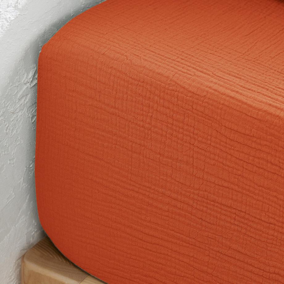 La Redoute Intérieurs Kumla Baumwoll-Musselin Fixleintuch  