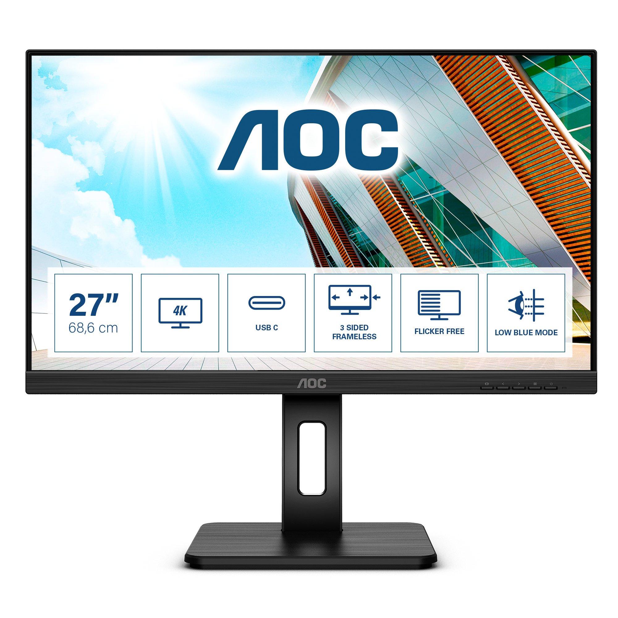 AOC  U27P2CA Monitor PC 68,6 cm (27") 3840 x 2160 Pixel 4K Ultra HD LED Nero 