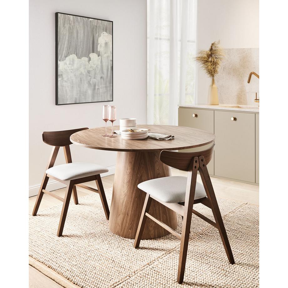 Beliani Esszimmerstuhl 2er Set aus Gummibaumholz  LACOTA  