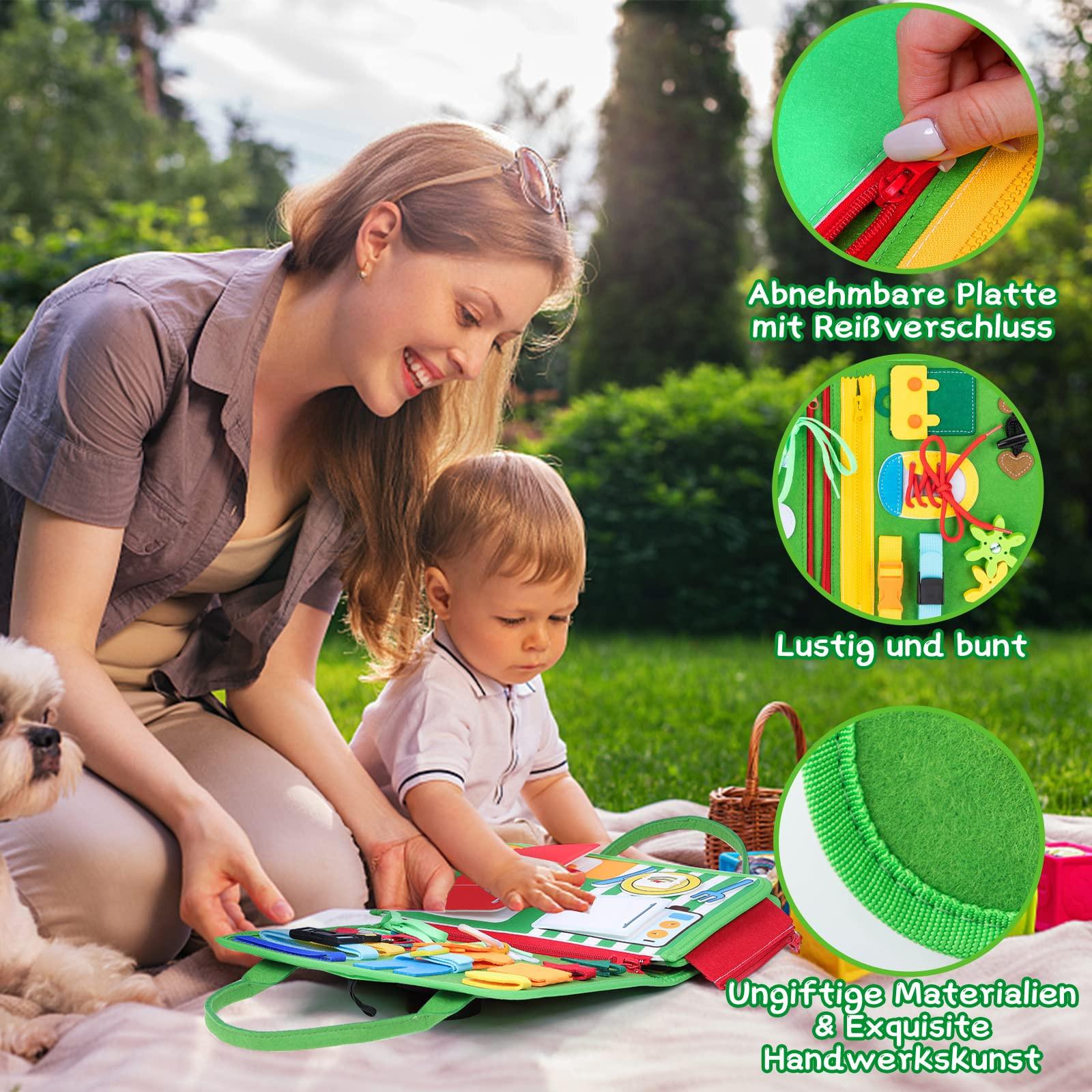 Activity-board  Beschäftigtes Brett Aktivitätsbrett Baby Ruhiges Buch Autismus Bildungsreisespielzeug Vorschullernleben Sensorboard für Feinmotorik 