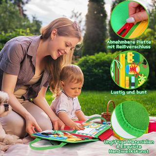 Activity-board  Beschäftigtes Brett Aktivitätsbrett Baby Ruhiges Buch Autismus Bildungsreisespielzeug Vorschullernleben Sensorboard für Feinmotorik 