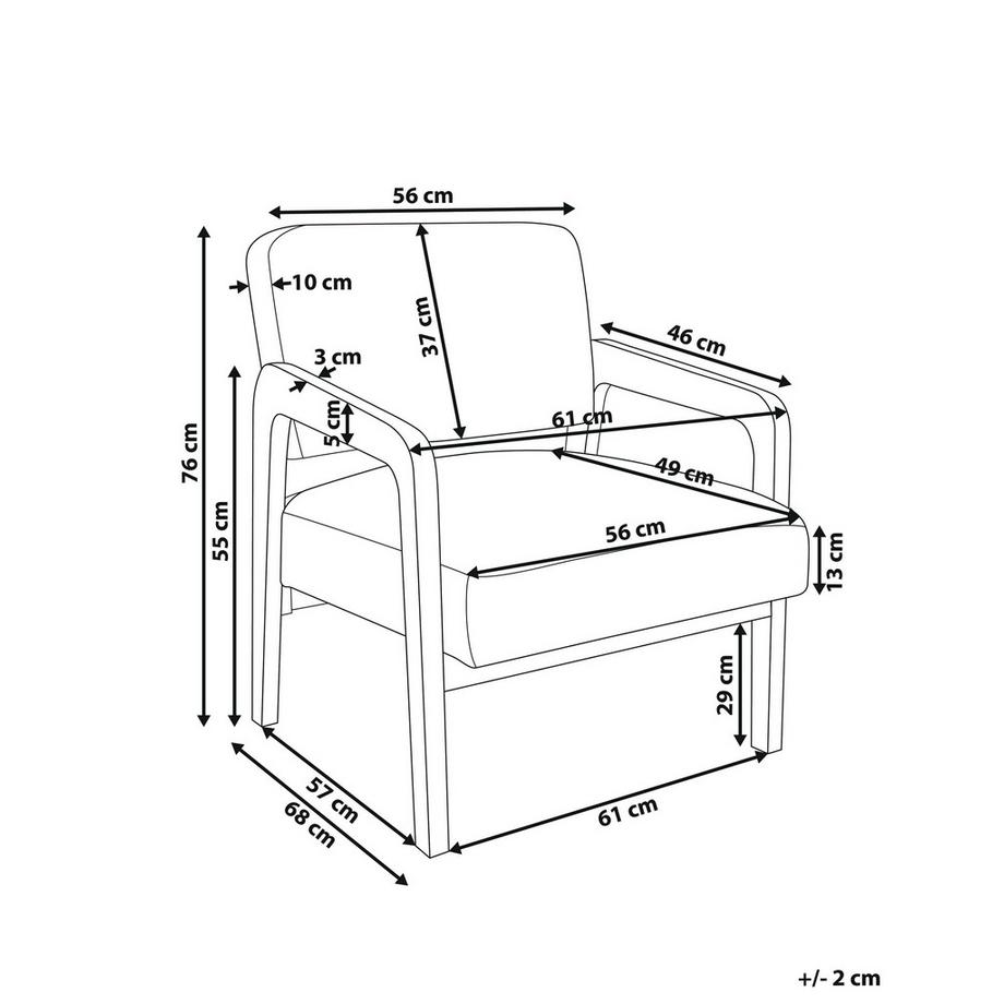Beliani Fauteuil en Bouclé Rétro HJO  