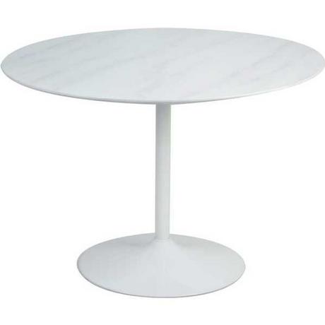 mutoni Table à manger marbre blanc rond 110x110  