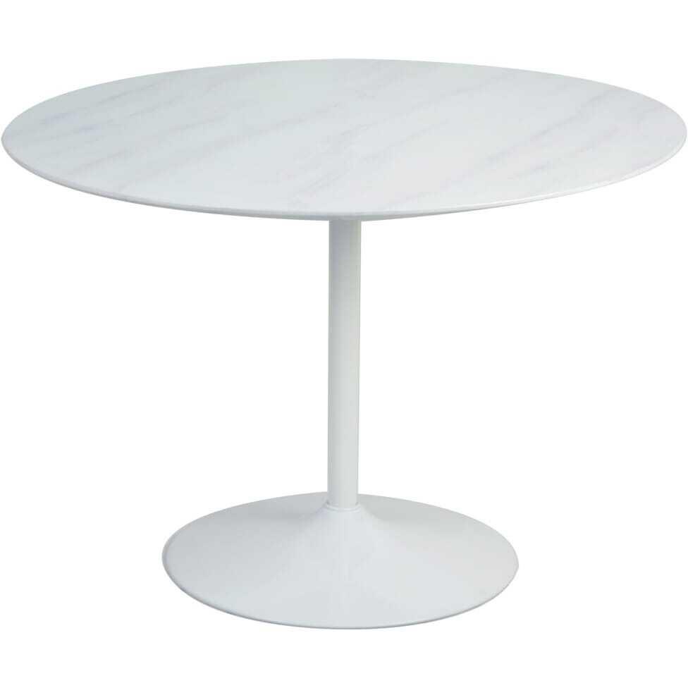 mutoni Table de salle à manger marbre blanc ronde 110x110  