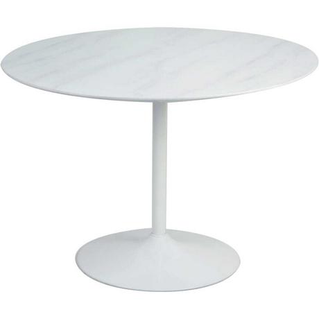 mutoni Table de salle à manger marbre blanc ronde 110x110  