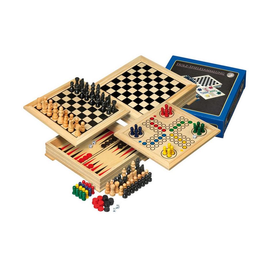 Philos  Spiele Holz-Spielesammlung Reiseversion 