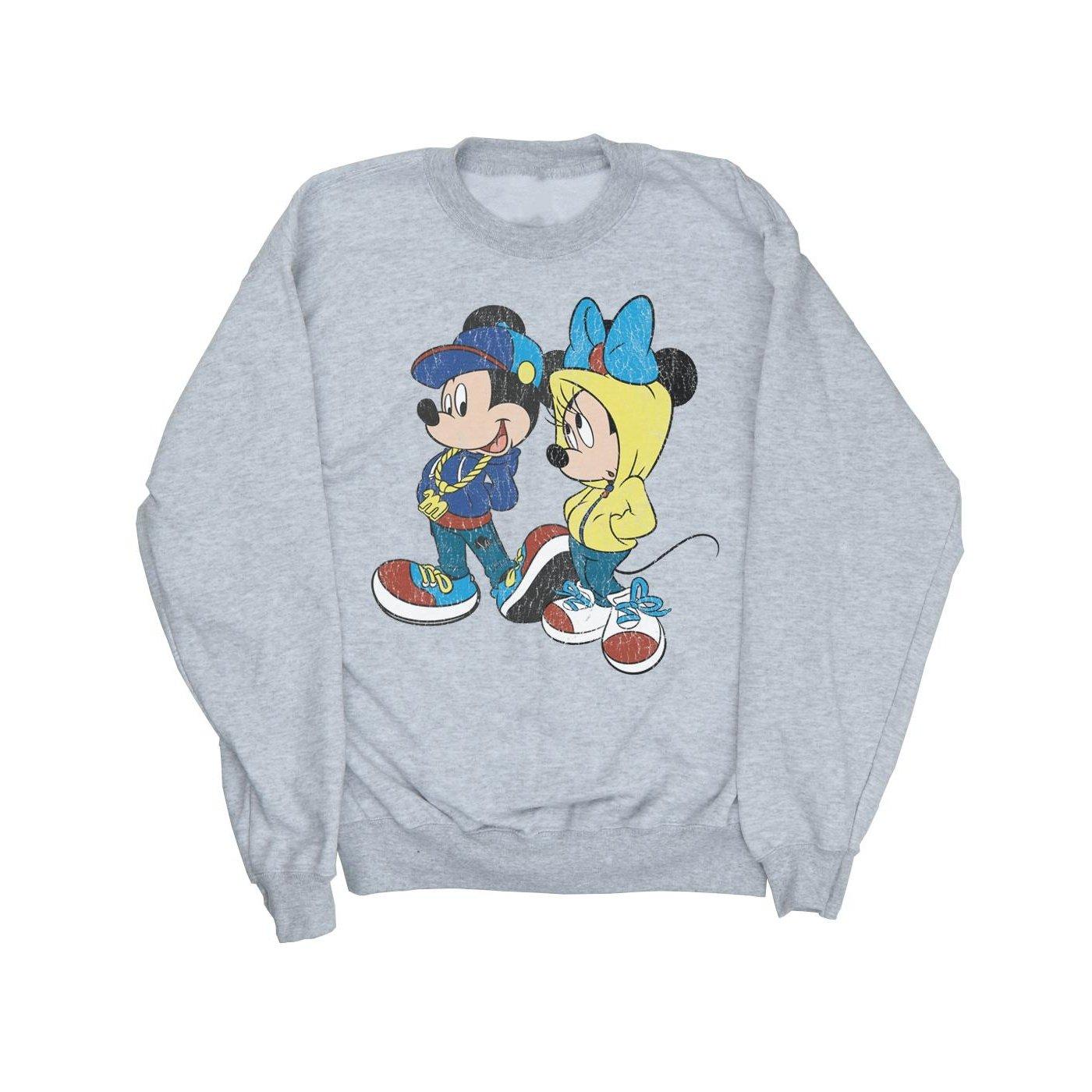 Image of Mickey And Minnie Mouse Pose Sweatshirt Unisex Grau 152-158