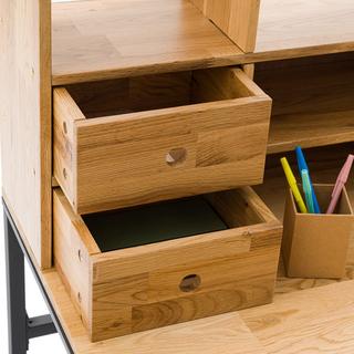 La Redoute Intérieurs Schreibtisch Eiche metallfurniert Stahl mit Aufsatz Hiba  