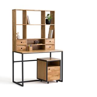 La Redoute Intérieurs Schreibtisch Eiche metallfurniert Stahl mit Aufsatz Hiba  