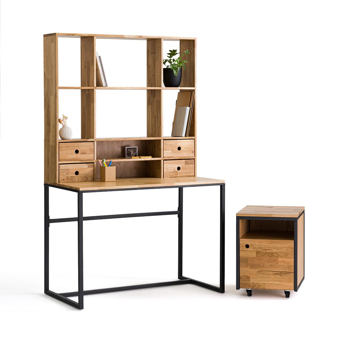 La Redoute Intérieurs Schreibtisch Eiche metallfurniert Stahl mit Aufsatz Hiba  