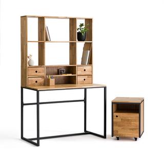 La Redoute Intérieurs Schreibtisch Eiche metallfurniert Stahl mit Aufsatz Hiba  