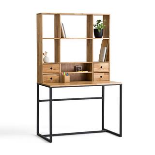 La Redoute Intérieurs Schreibtisch Eiche metallfurniert Stahl mit Aufsatz Hiba  