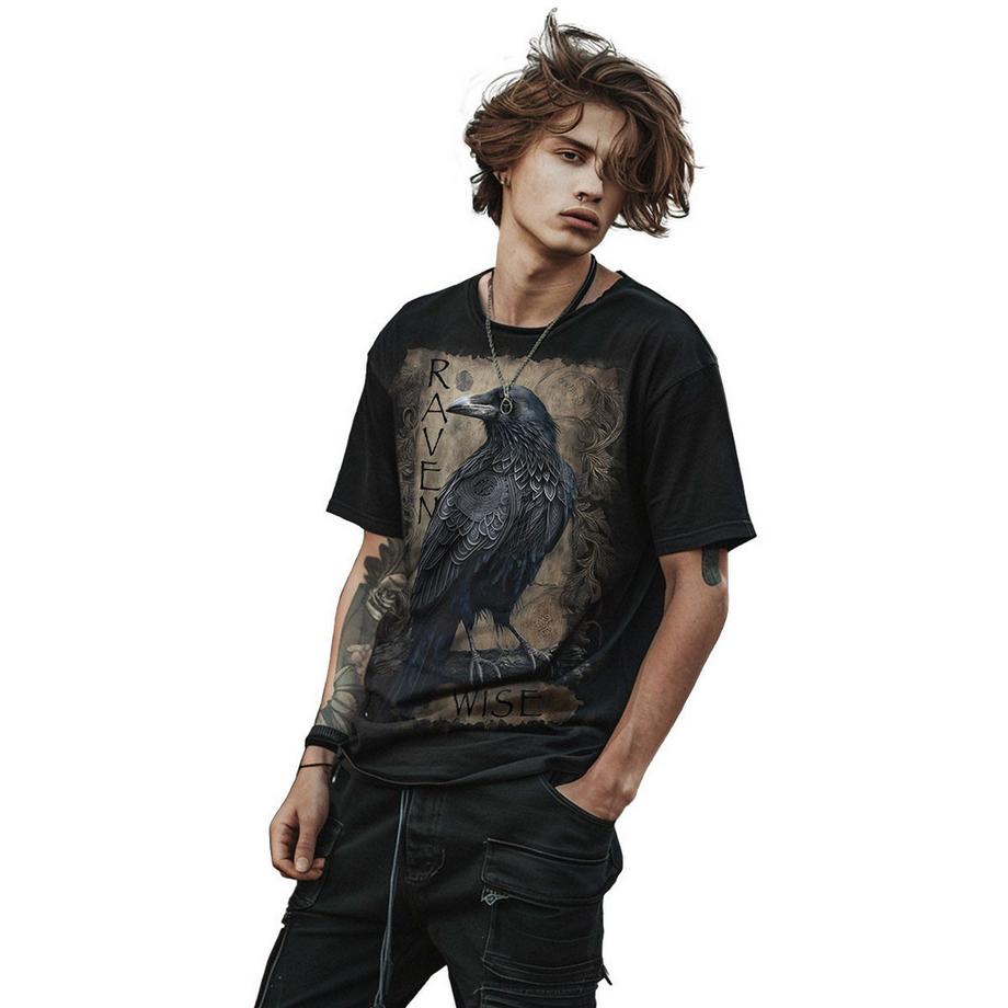 Spiral T-Shirt Raven Wise avec Imprimé au Dos  