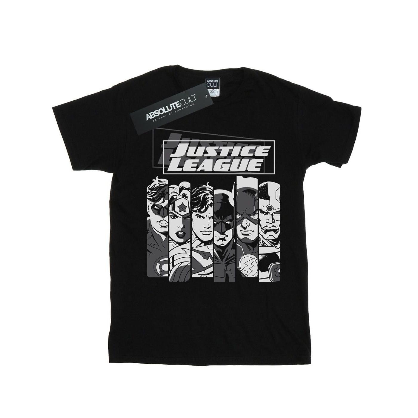 Image of Justice League Stripes Tshirt Damen Schwarz 3XL