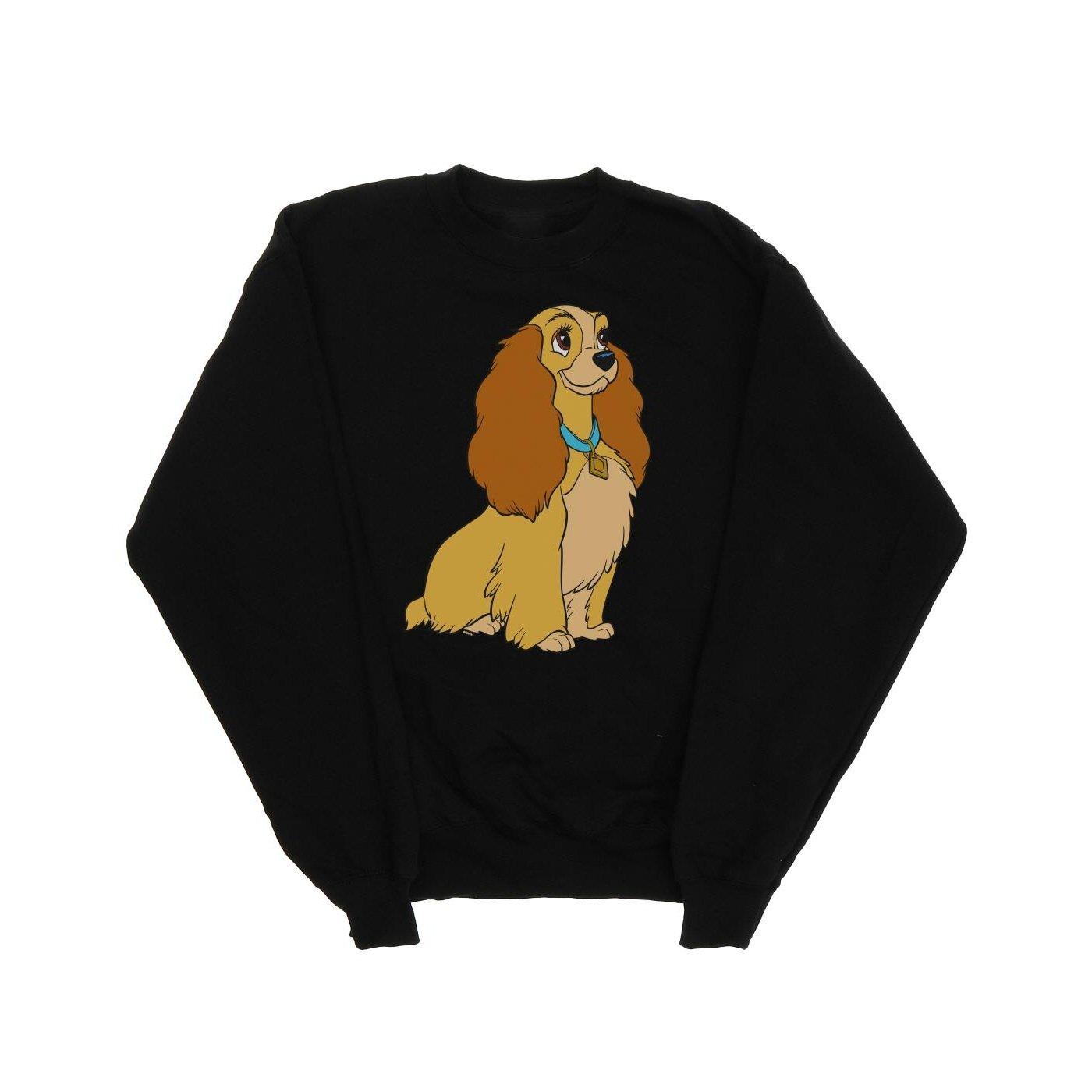 Image of Lady And The Tramp Lady Spaghetti Heart Sweatshirt Unisex Schwarz 128