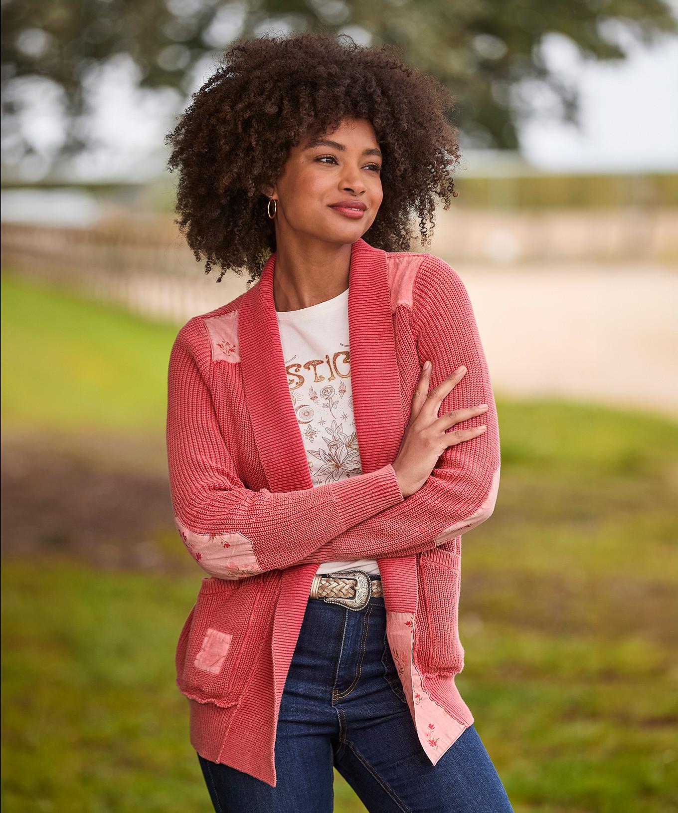 Joe Browns  Cardigan mit floralem Patchwork von Kante zu Kante 