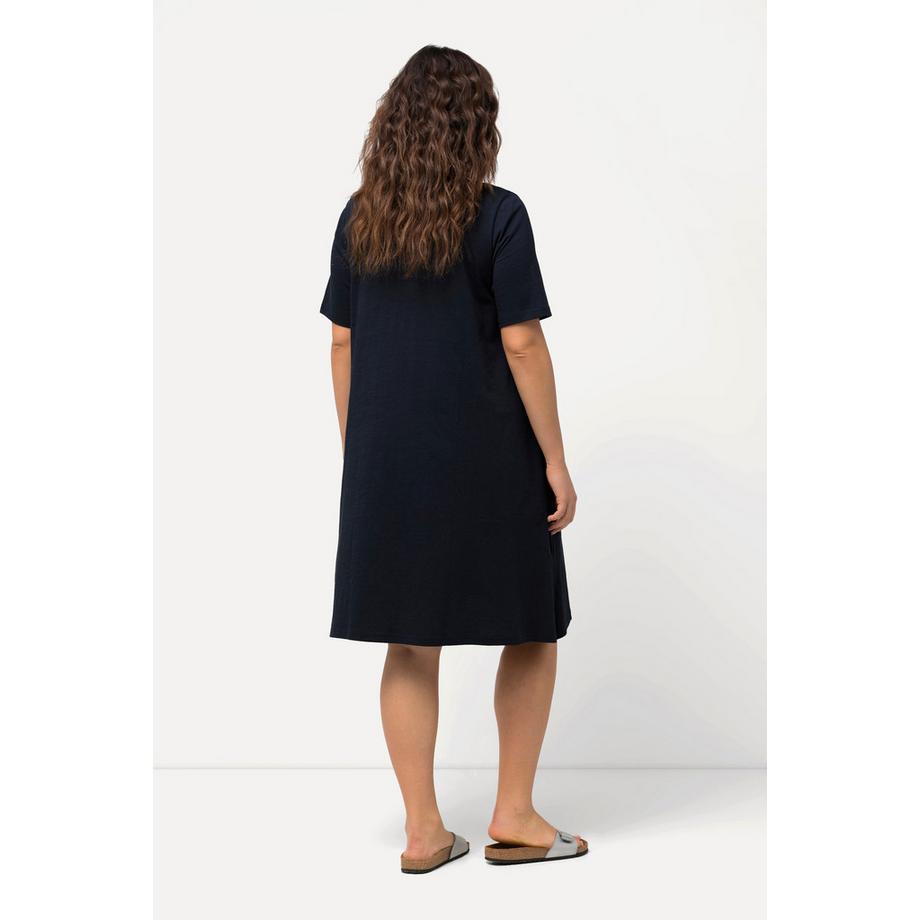 Ulla Popken Abito in jersey Linea A Girocollo Mezza Manica con Tasche  