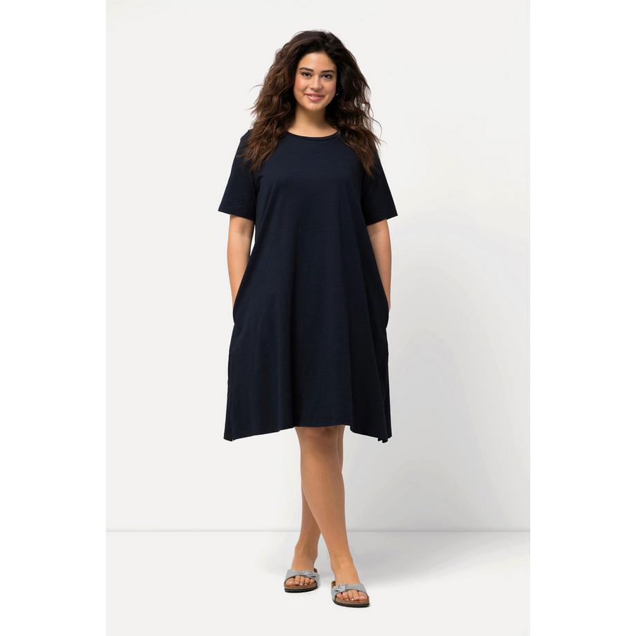 Ulla Popken Abito in jersey Linea A Girocollo Mezza Manica con Tasche  