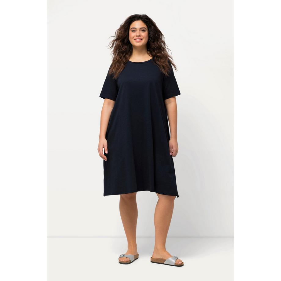 Ulla Popken Abito in jersey Linea A Girocollo Mezza Manica con Tasche  