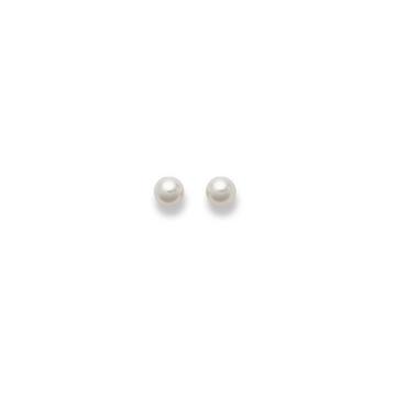 Clous d'oreilles or blanc 750 perle d'eau douce 5-5.5mm