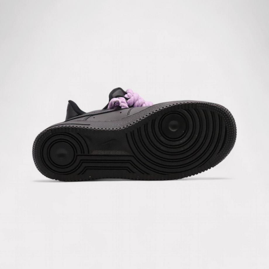 NIKE Air Force 1 Black Rope Lace Baskets  