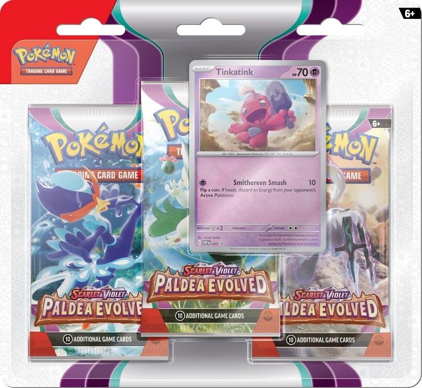 Pokémon  TCG: Scarlet & Violet - Paldea Evolved Tinkatink 3-Pack Blisters - EN 