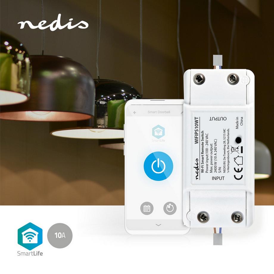 Nedis  SmartLife Switch | Wi-Fi | 2400 W | Anschlussdose | App verfügbar für: Android™ / IOS. 